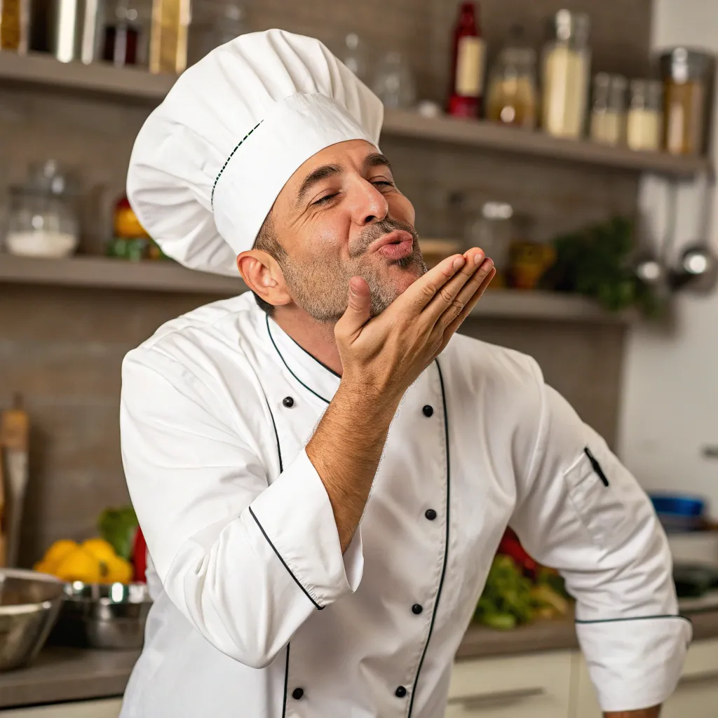 Chef giving a kiss gesture